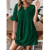 image:imageEVALESS Womens Summer Dresses V Neck Babydoll Mini Dress  Lightweight Loose A Line Fit Pull On Style Beach Travel OutfitsGreen