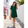 image:imageEVALESS Womens Summer Dresses V Neck Babydoll Mini Dress  Lightweight Loose A Line Fit Pull On Style Beach Travel OutfitsGreen