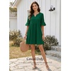 image:imageEVALESS Womens Summer Dresses V Neck Babydoll Mini Dress  Lightweight Loose A Line Fit Pull On Style Beach Travel OutfitsGreen