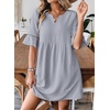 image:imageEVALESS Womens Summer Dresses V Neck Babydoll Mini Dress  Lightweight Loose A Line Fit Pull On Style Beach Travel OutfitsLight Blue