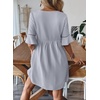 image:imageEVALESS Womens Summer Dresses V Neck Babydoll Mini Dress  Lightweight Loose A Line Fit Pull On Style Beach Travel OutfitsLight Blue