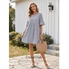 image:imageEVALESS Womens Summer Dresses V Neck Babydoll Mini Dress  Lightweight Loose A Line Fit Pull On Style Beach Travel OutfitsLight Blue