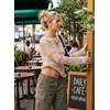 image:imageEVALESS Crochet Tops for Women Long Sleeve Hollow Out Knit Sweaters  Beach Vacation Cruise OutfitsKnit Pullover SweaterLightweight Breathable Cover UpsResort Wear for Spring Summer Fall TopApricot Stripe