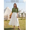 image:imageEVALESS Womens 34 Sleeve Tops Dressy Casual Blouses Ruffle Shirts  Soft Polyester Blouse Fabric Crewneck Ruffle Sleeve Shirts Business Casual Tops for Fall WorkWoodland Green