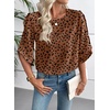 image:imageEVALESS Womens 34 Sleeve Tops Dressy Casual Blouses Ruffle Shirts  Soft Polyester Blouse Fabric Crewneck Ruffle Sleeve Shirts Business Casual Tops for Fall WorkTawny Brown