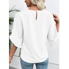 image:imageEVALESS Womens 34 Sleeve Tops Dressy Casual Blouses Ruffle Shirts  Soft Polyester Blouse Fabric Crewneck Ruffle Sleeve Shirts Business Casual Tops for Fall WorkWhite
