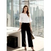 image:imageEVALESS Womens 34 Sleeve Tops Dressy Casual Blouses Ruffle Shirts  Soft Polyester Blouse Fabric Crewneck Ruffle Sleeve Shirts Business Casual Tops for Fall WorkWhite