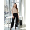 image:imageEVALESS Womens 34 Sleeve Tops Dressy Casual Blouses Ruffle Shirts  Soft Polyester Blouse Fabric Crewneck Ruffle Sleeve Shirts Business Casual Tops for Fall WorkYolk Beige