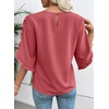 image:imageEVALESS Womens 34 Sleeve Tops Dressy Casual Blouses Ruffle Shirts  Soft Polyester Blouse Fabric Crewneck Ruffle Sleeve Shirts Business Casual Tops for Fall WorkTerracotta Red