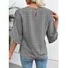 image:imageEVALESS Womens 34 Sleeve Tops Dressy Casual Blouses Ruffle Shirts  Soft Polyester Blouse Fabric Crewneck Ruffle Sleeve Shirts Business Casual Tops for Fall WorkZ Black