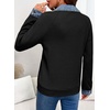 image:imageEVALESS Womens Sweatshirt Waffle Knit Denim Patchwork Long Sleeve Tops  Button Up Jean Shirts 2026 Fashion Fall Clothes Sweatshirts for Women Casual Pullover BlousesBlack