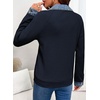 image:imageEVALESS Womens Sweatshirt Waffle Knit Denim Patchwork Long Sleeve Tops  Button Up Jean Shirts 2026 Fashion Fall Clothes Sweatshirts for Women Casual Pullover BlousesNavy Blue