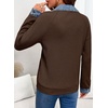 image:imageEVALESS Womens Sweatshirt Waffle Knit Denim Patchwork Long Sleeve Tops  Button Up Jean Shirts 2026 Fashion Fall Clothes Sweatshirts for Women Casual Pullover BlousesBrown