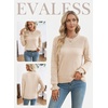 image:imageEVALESS Womens Sweaters Wool Blend Crew Neck Long Sleeve Knit Tops  Fall SweatersLightweight Soft Cozy PulloverHollow Out Ruffle CuffsBusiness Casual Work Office Travel Teacher OutfitsApricot