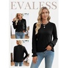 image:imageEVALESS Womens Sweaters Wool Blend Crew Neck Long Sleeve Knit Tops  Fall SweatersLightweight Soft Cozy PulloverHollow Out Ruffle CuffsBusiness Casual Work Office Travel Teacher OutfitsBlack